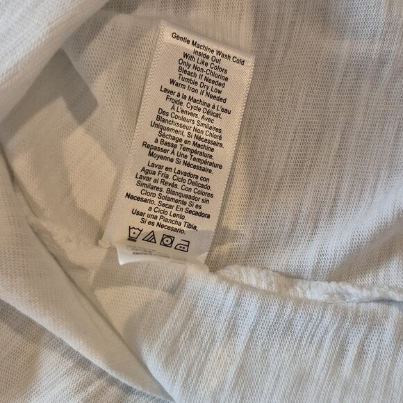 Nation LTD Remi Prim Combo Tee Size XS V-Neck Top Chic Ruffle Puff Sleeve White - Picture 9 of 10